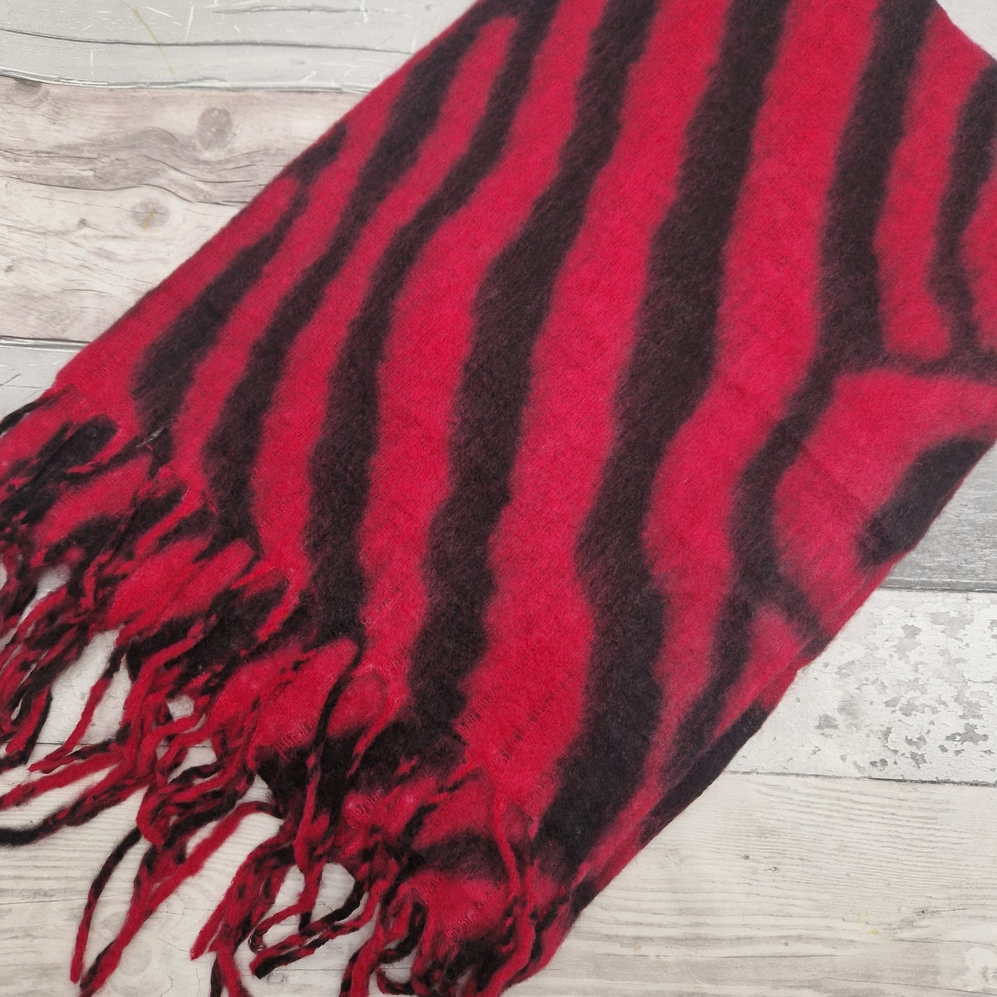 Large Black and Pink Blanket scarf in a Zebra print design.