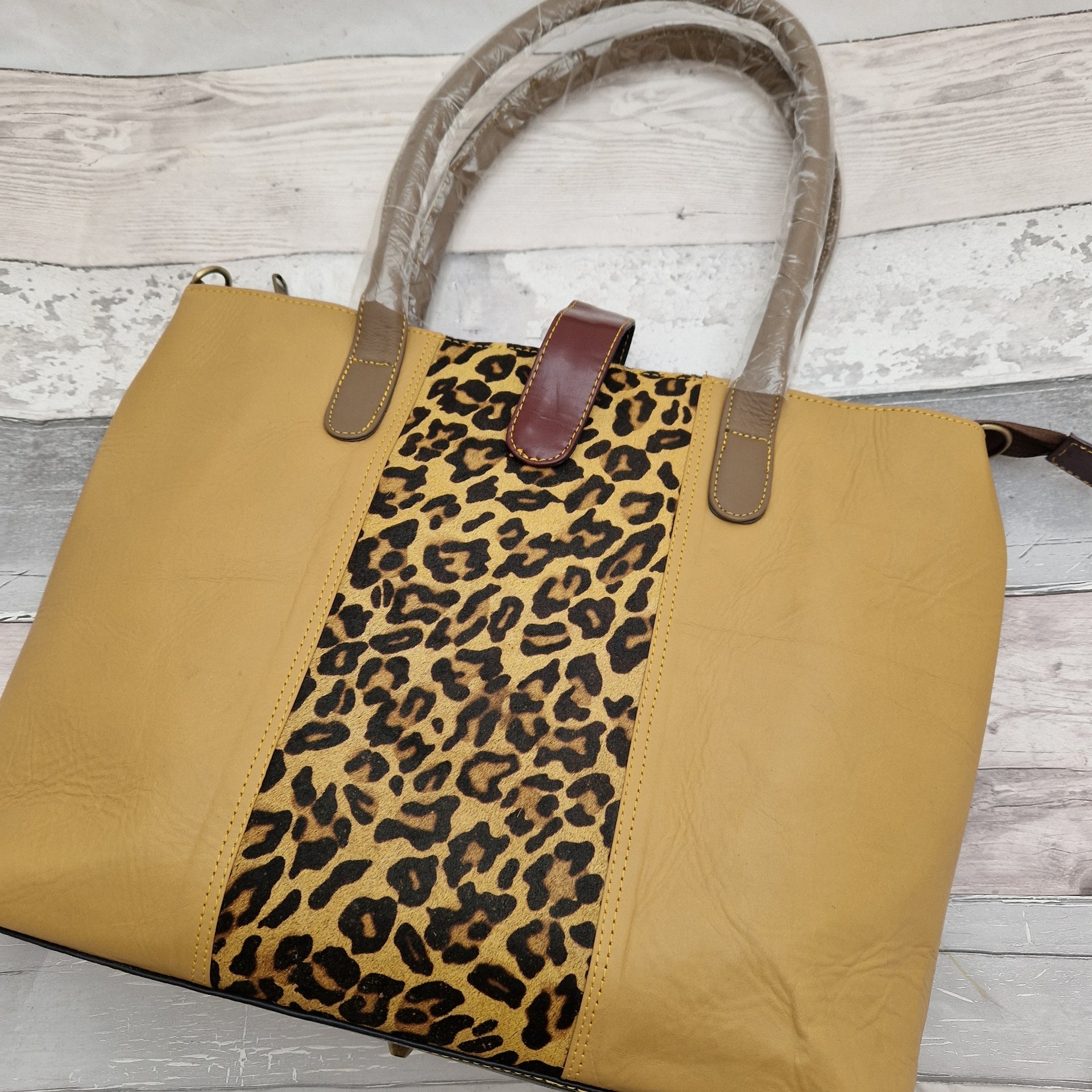 Repurposed LV Leopard pocket bag purse