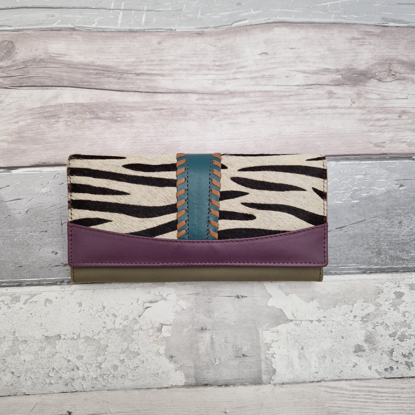 Advika - Zebra Print Multi Compartment Purse - End of Line