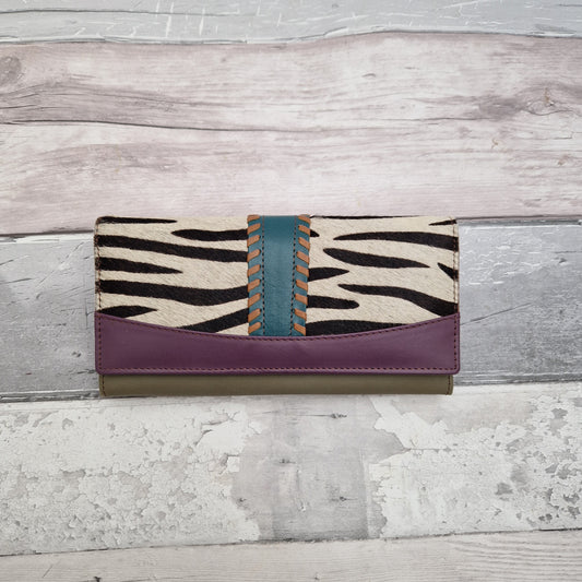 Advika - Zebra Print Multi Compartment Purse - End of Line