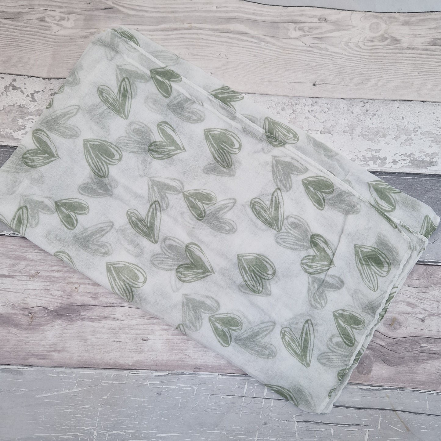 Recycled Plastic Bottles White "Eco" Scarf with Love Heart Print in 3 colours