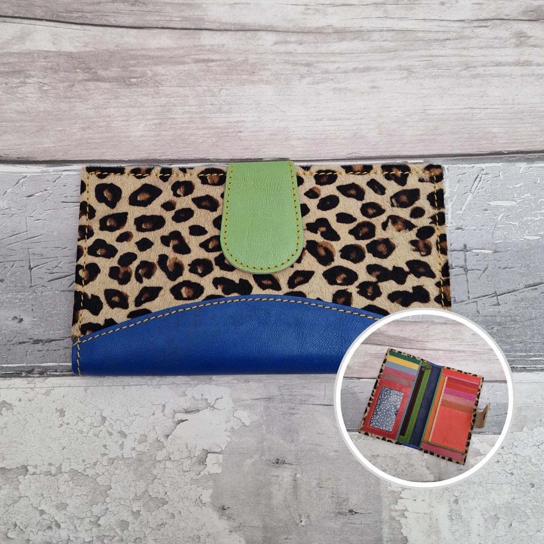 Samira - Animal Print Purse made from upcycled Leather