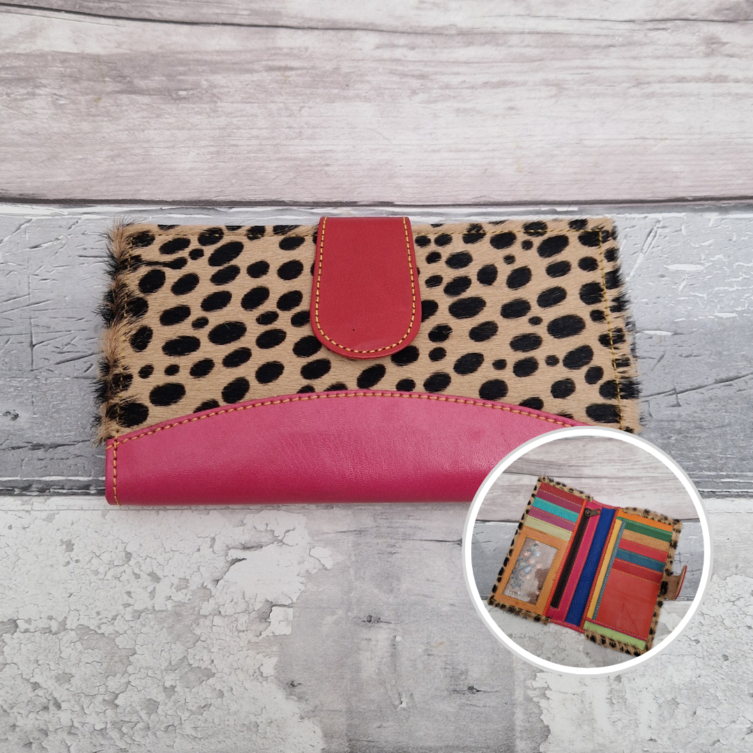 Samira - Animal Print Purse made from upcycled Leather