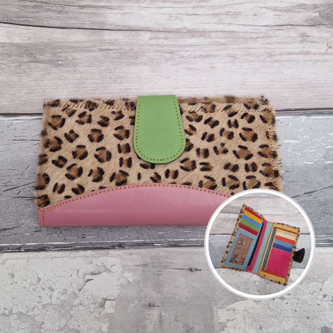 Samira - Animal Print Purse made from upcycled Leather