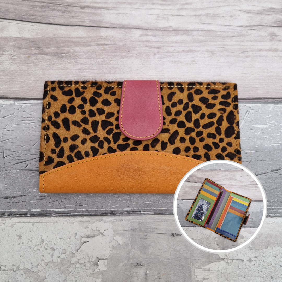 Samira - Animal Print Purse made from upcycled Leather