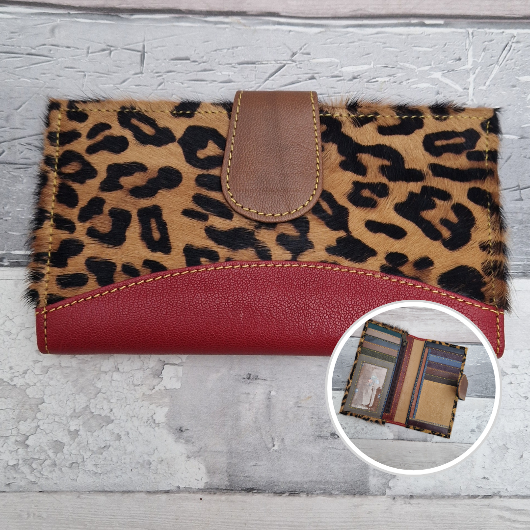 Samira - Animal Print Purse made from upcycled Leather