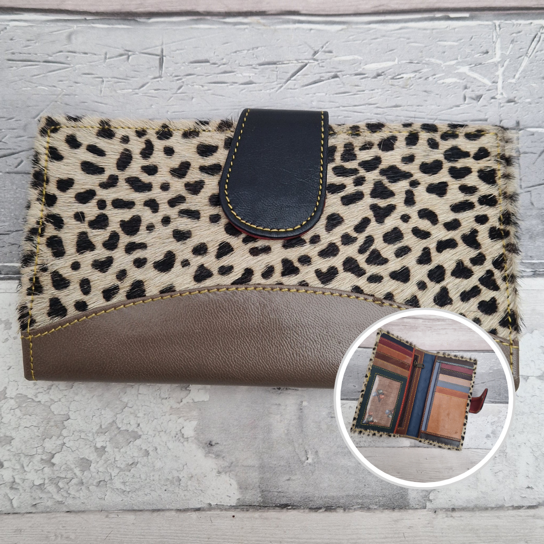 Samira - Animal Print Purse made from upcycled Leather