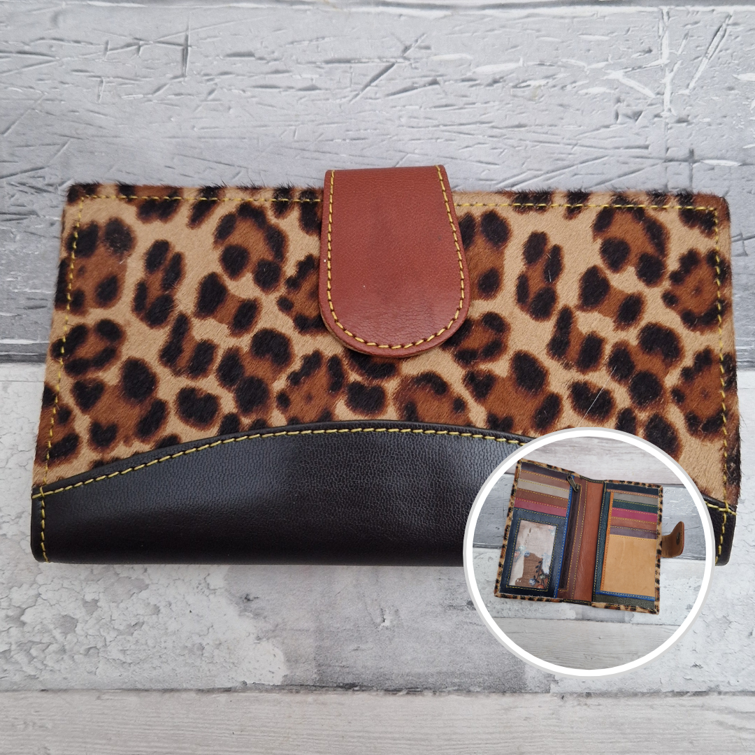 Samira - Animal Print Purse made from upcycled Leather