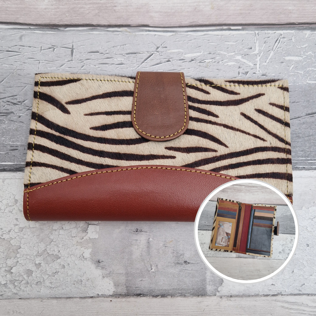 Samira - Animal Print Purse made from upcycled Leather