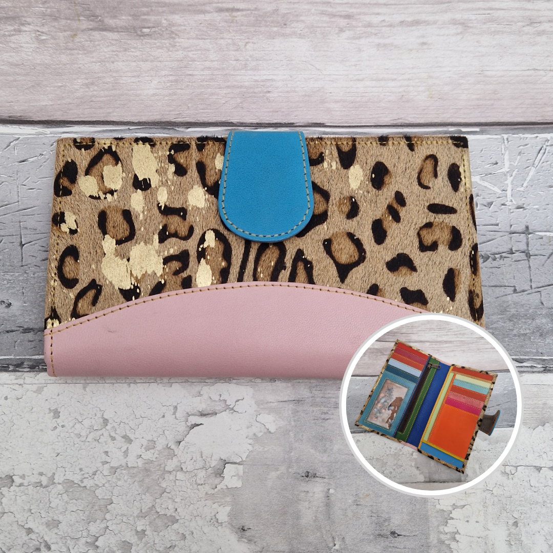 Samira - Animal Print Purse made from upcycled Leather