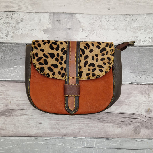 Ziana - Leather Animal Print Medium Crossbody Bag