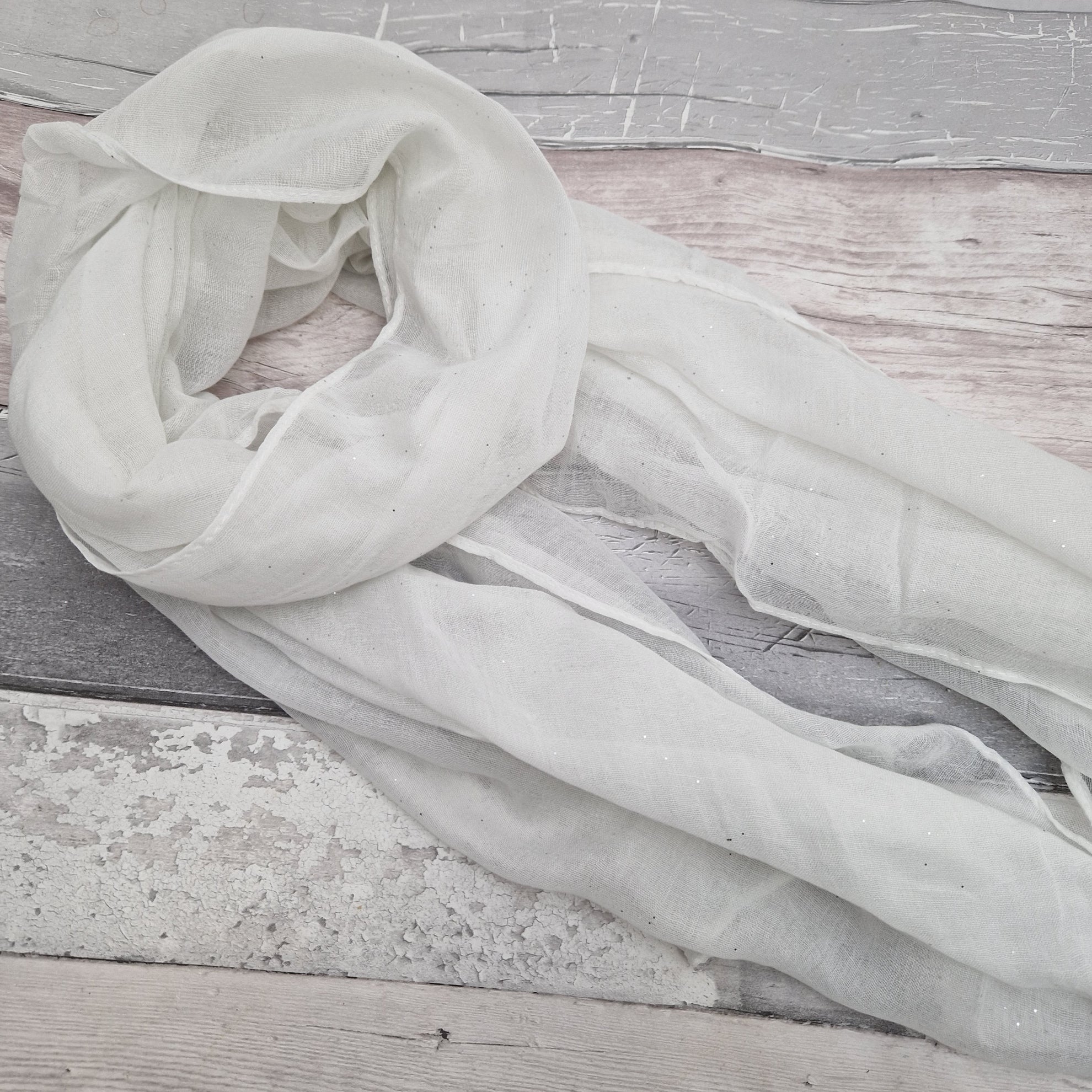 White and 2024 silver scarf